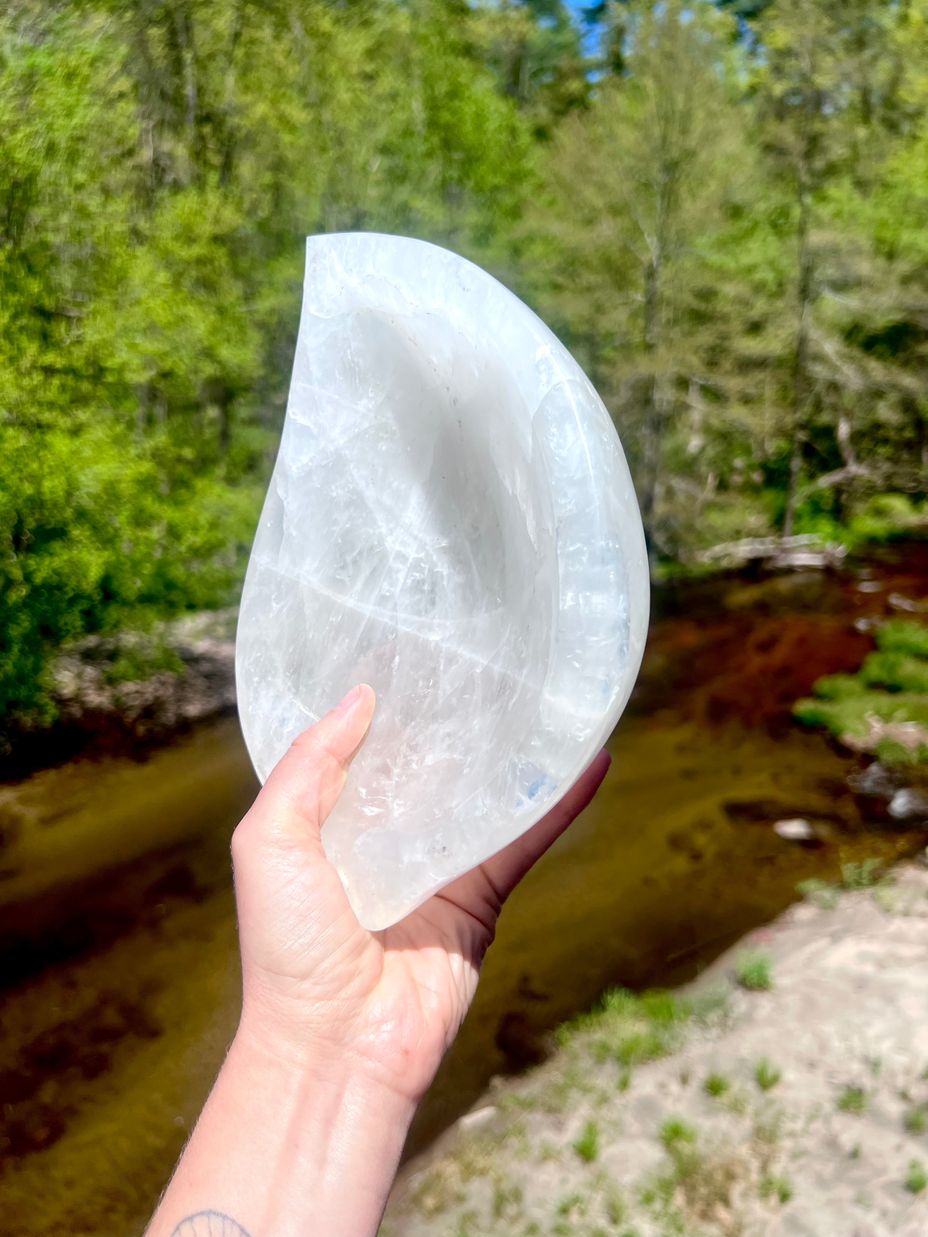 Solid Quartz leaf bowl (statement piece)