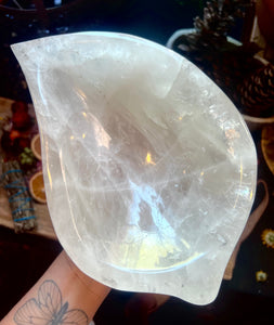 Solid Quartz leaf bowl (statement piece)