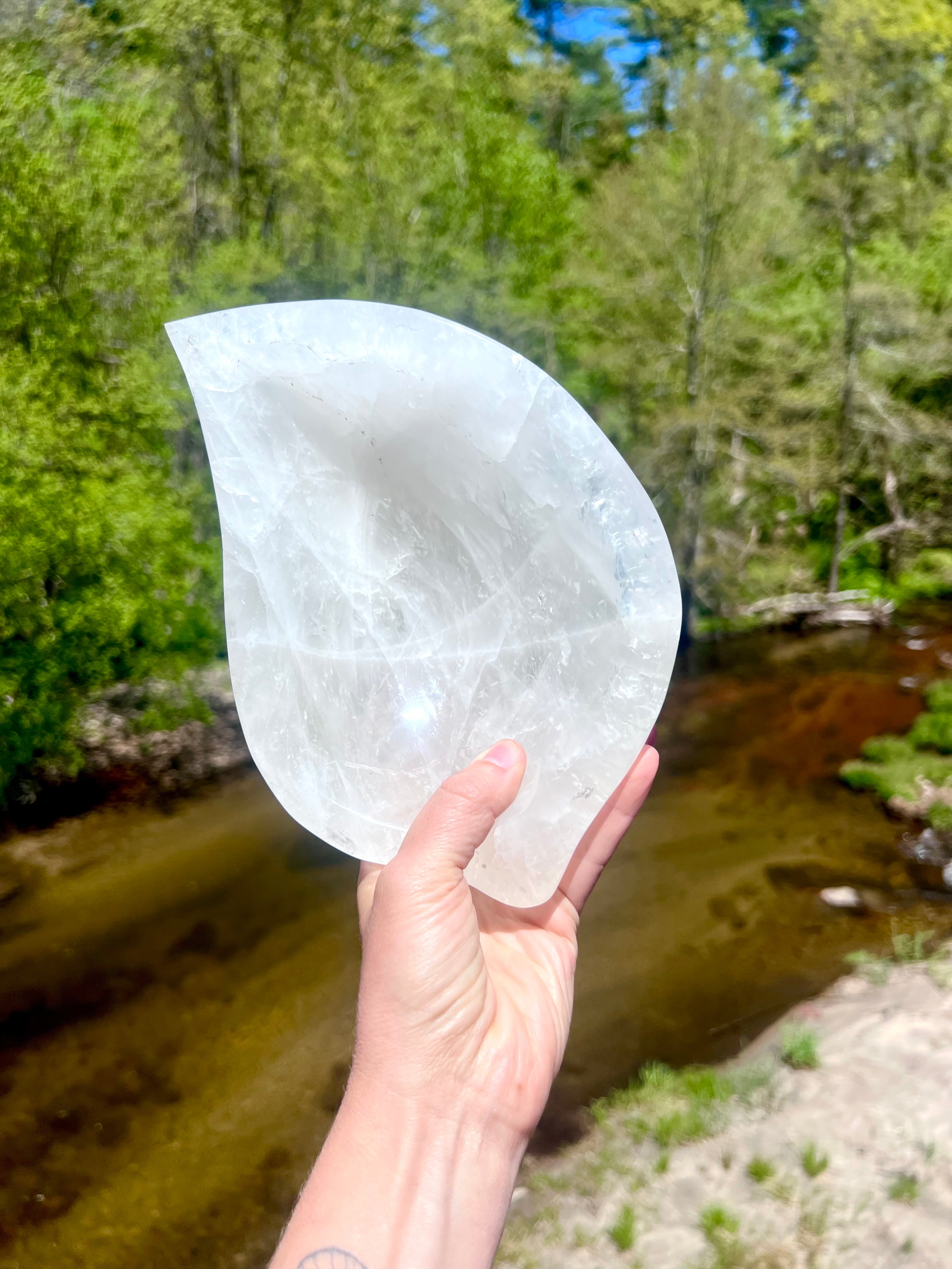 Solid Quartz leaf bowl (statement piece)